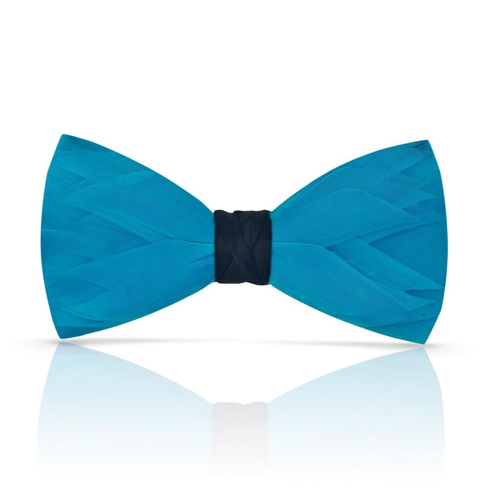 4911 Feather Royal Blue Bow Ties Original Luxury Elegant Tuxedo Bow Tie